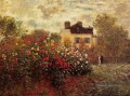 Le Jardin d’Argenteuil aka Les Dahlias Claude Monet Fleurs impressionnistes